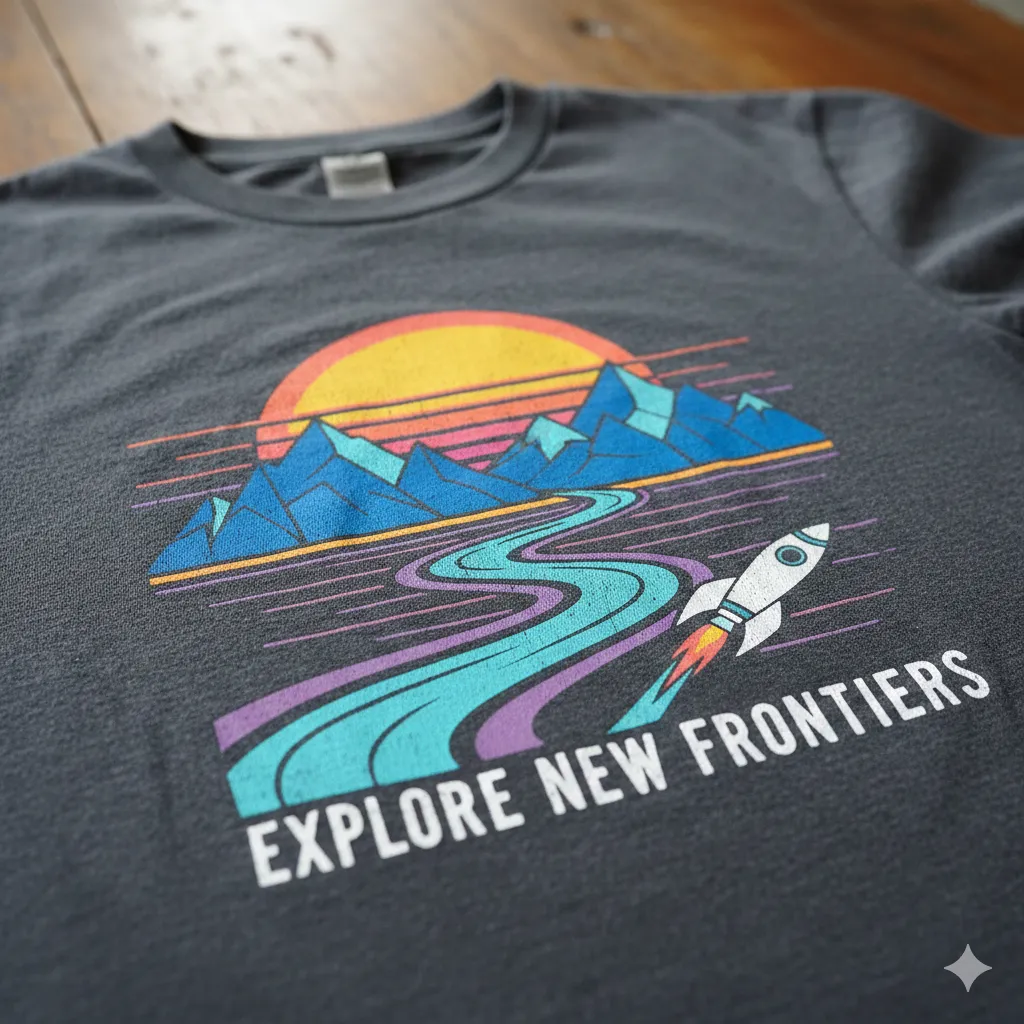 Screen printed design on t-shirt